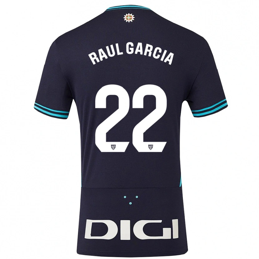 Danxen Mulher Camisola Raul Garcia #22 Azul Marinho Azul Celeste Alternativa 2025/26 Camisa