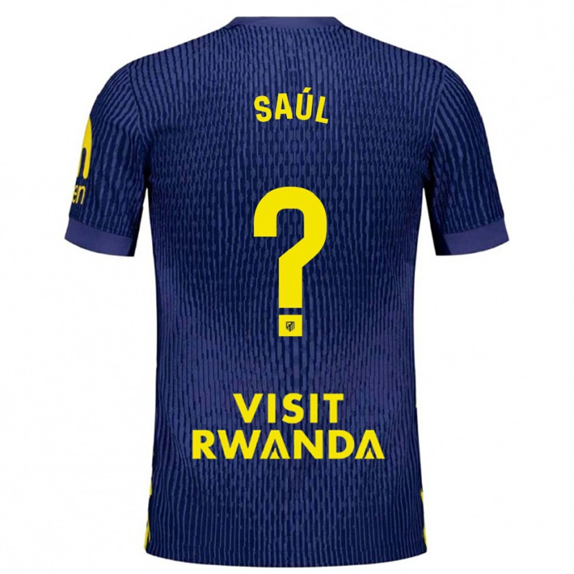 Danxen Mulher Camisola Saúl Fernández #0 Azul Marinho Amarelo Alternativa 2025/26 Camisa