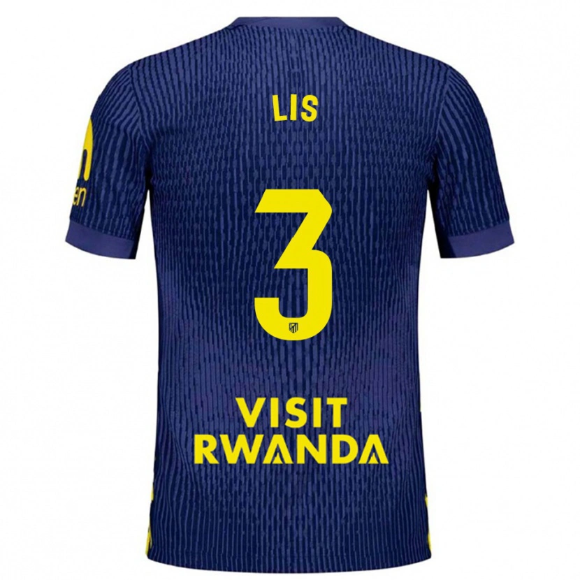 Danxen Mulher Camisola Adrian Lis #3 Azul Marinho Amarelo Alternativa 2025/26 Camisa