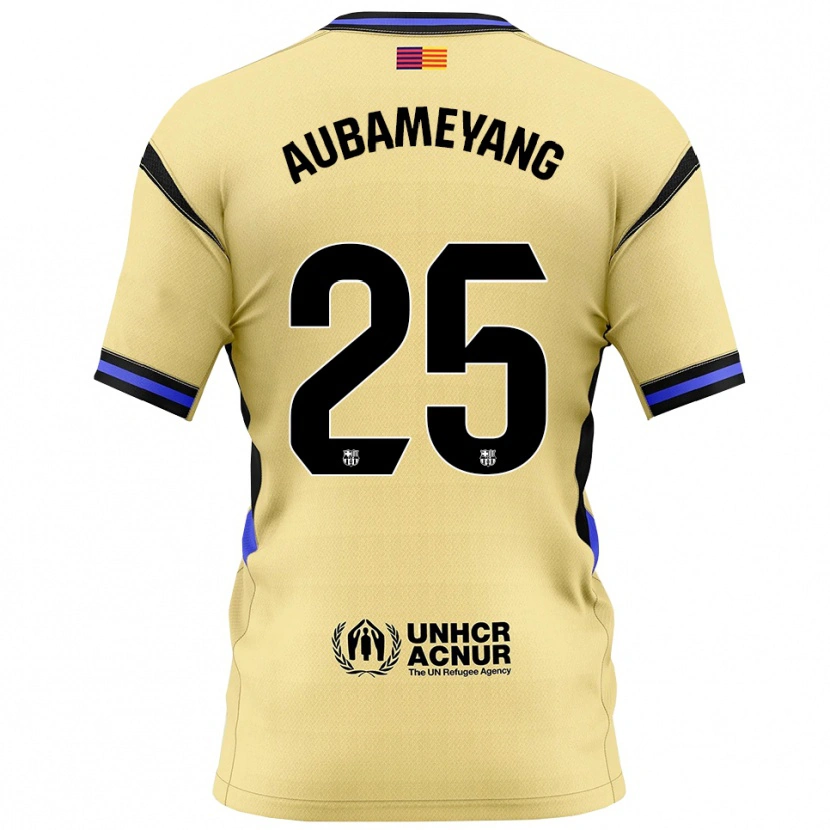 Danxen Mulher Camisola Pierre Emerick Aubameyang #25 Amarelo Preto Alternativa 2025/26 Camisa