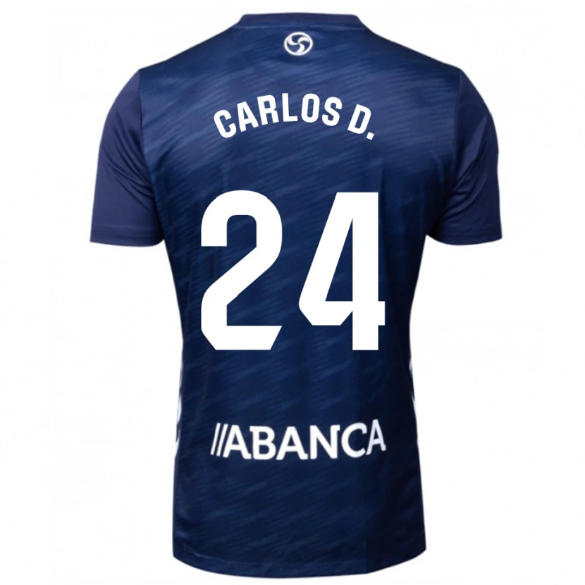 Danxen Mulher Camisola Carlos Domínguez #24 Azul Marinho Branco Alternativa 2025/26 Camisa