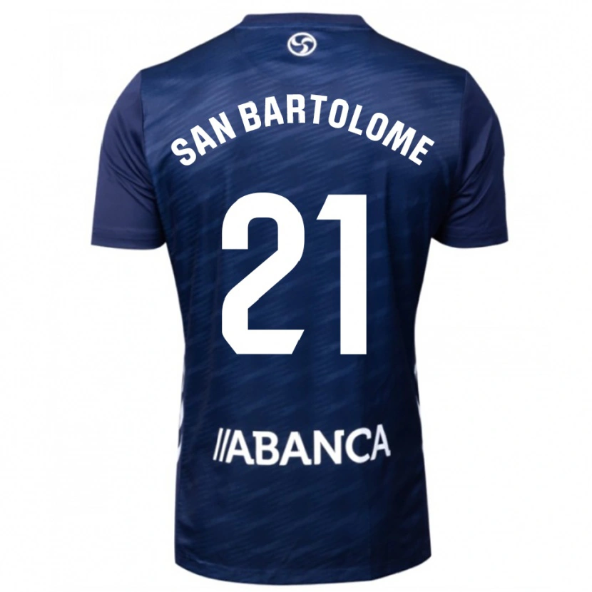 Danxen Mulher Camisola Victor San Bartolome #21 Azul Marinho Branco Alternativa 2025/26 Camisa