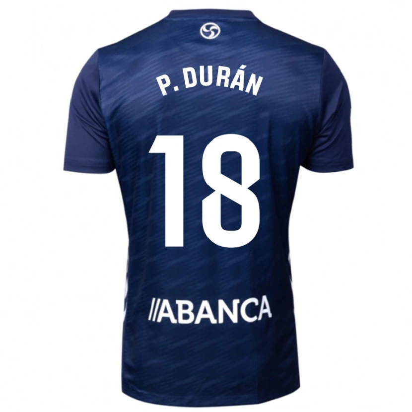 Danxen Mulher Camisola Pablo Durán #18 Azul Marinho Branco Alternativa 2025/26 Camisa