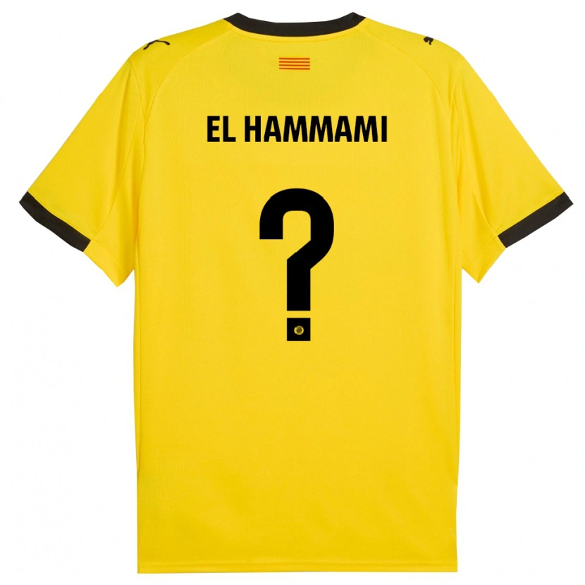 Danxen Mulher Camisola Ayoub El Hammami #0 Amarelo Preto Alternativa 2025/26 Camisa