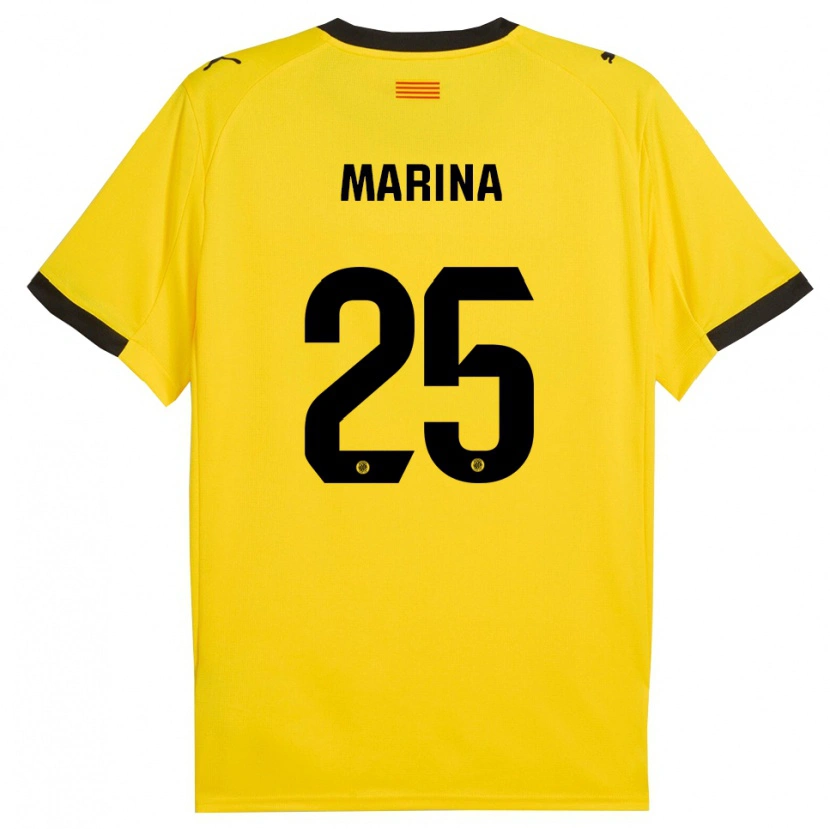 Danxen Mulher Camisola Sergi Marina #25 Amarelo Preto Alternativa 2025/26 Camisa