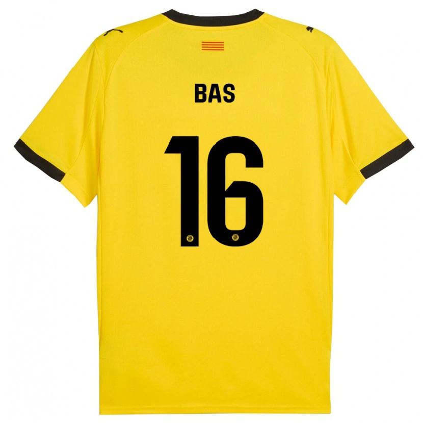 Danxen Mulher Camisola Jordi Bas #16 Amarelo Preto Alternativa 2025/26 Camisa