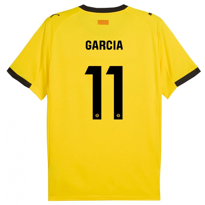 Danxen Mulher Camisola Jastin Garcia #11 Amarelo Preto Alternativa 2025/26 Camisa