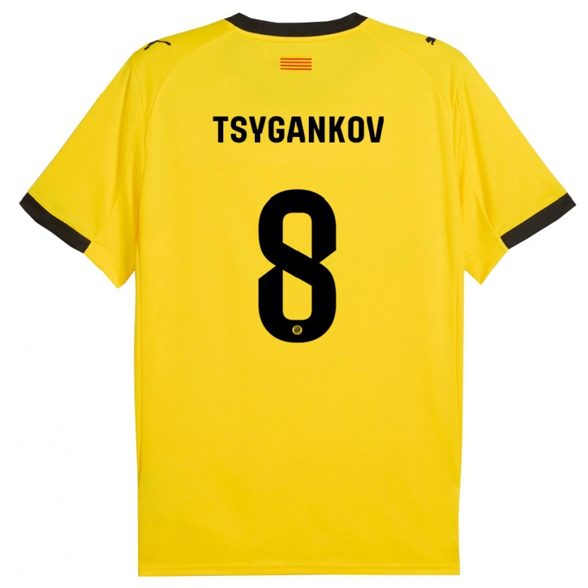 Danxen Mulher Camisola Viktor Tsygankov #8 Amarelo Preto Alternativa 2025/26 Camisa