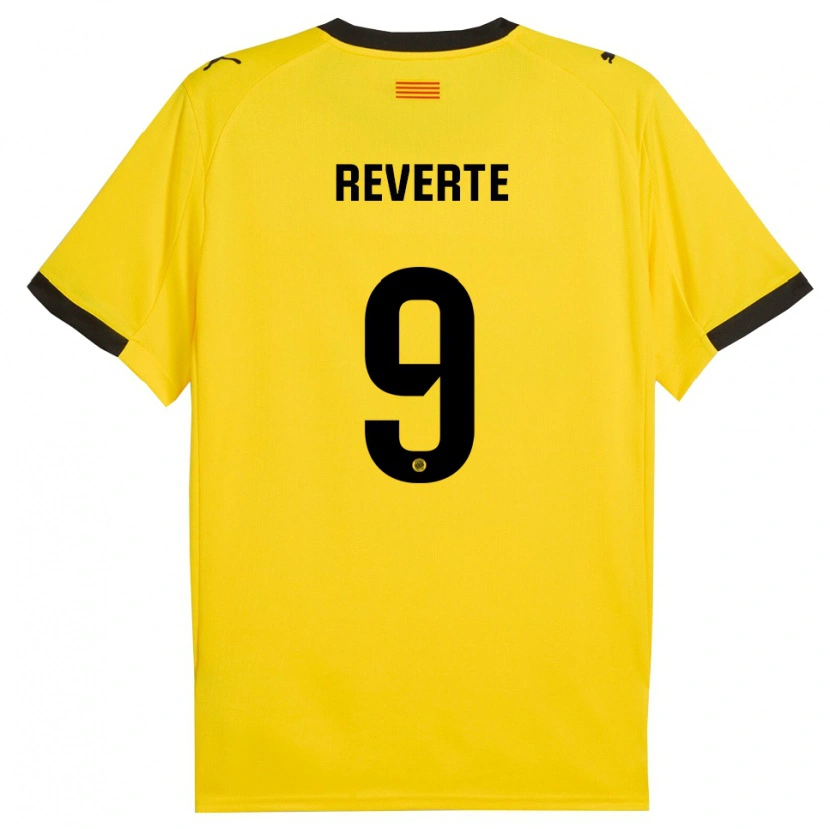 Danxen Mulher Camisola Unai Reverte #9 Amarelo Preto Alternativa 2025/26 Camisa