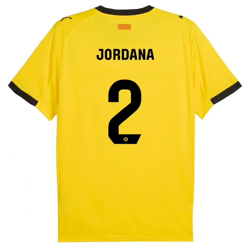 Danxen Mulher Camisola Gibert Jordana #2 Amarelo Preto Alternativa 2025/26 Camisa