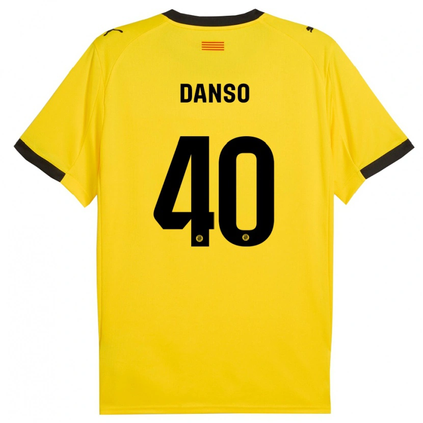 Danxen Mulher Camisola Jordi Danso #40 Amarelo Preto Alternativa 2025/26 Camisa