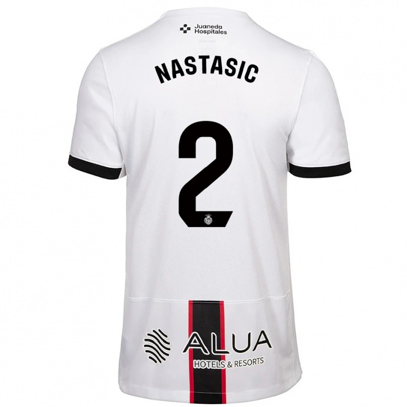 Danxen Mulher Camisola Matija Nastasic #2 Branco Preto Alternativa 2025/26 Camisa