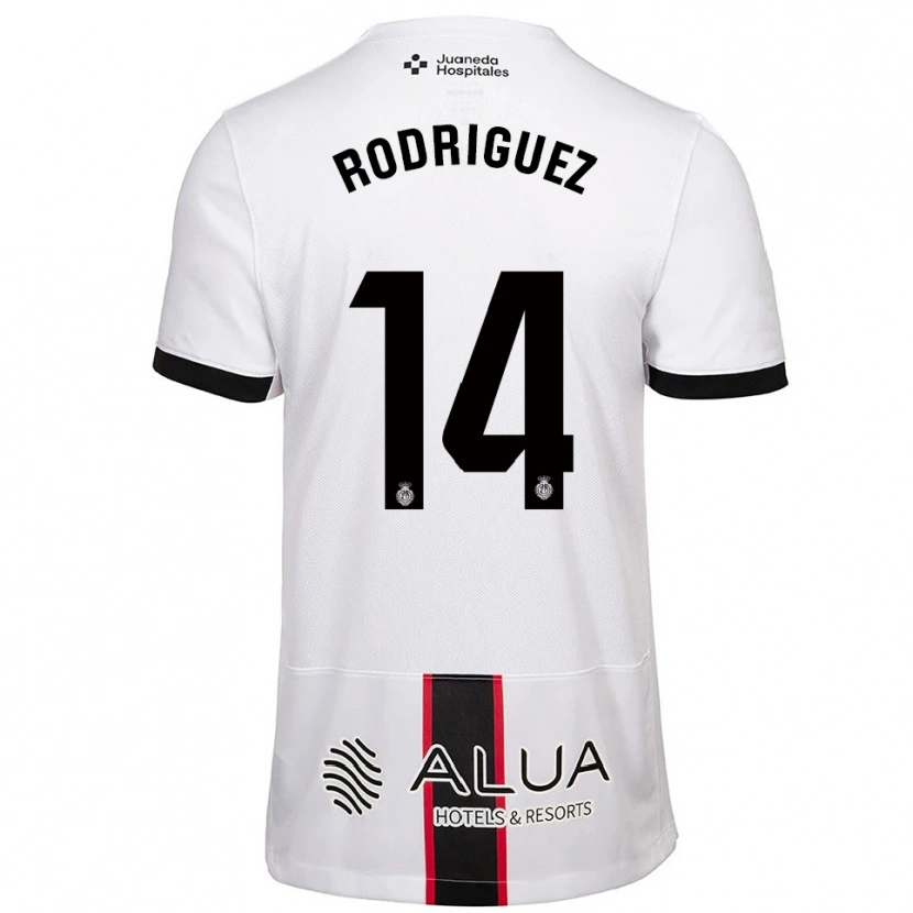 Danxen Mulher Camisola Diego Rodríguez #14 Branco Preto Alternativa 2025/26 Camisa