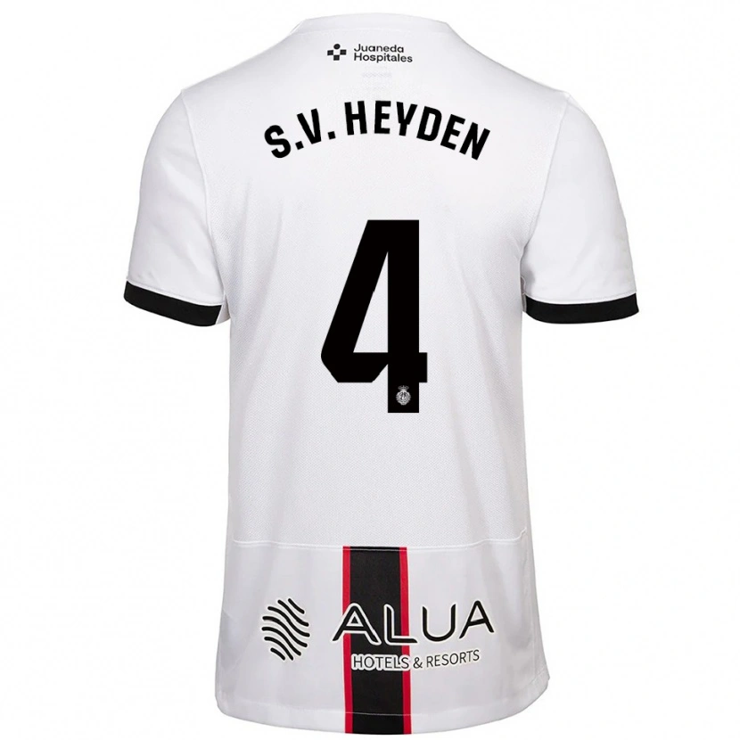 Danxen Mulher Camisola Siebe Van Der Heyden #4 Branco Preto Alternativa 2025/26 Camisa