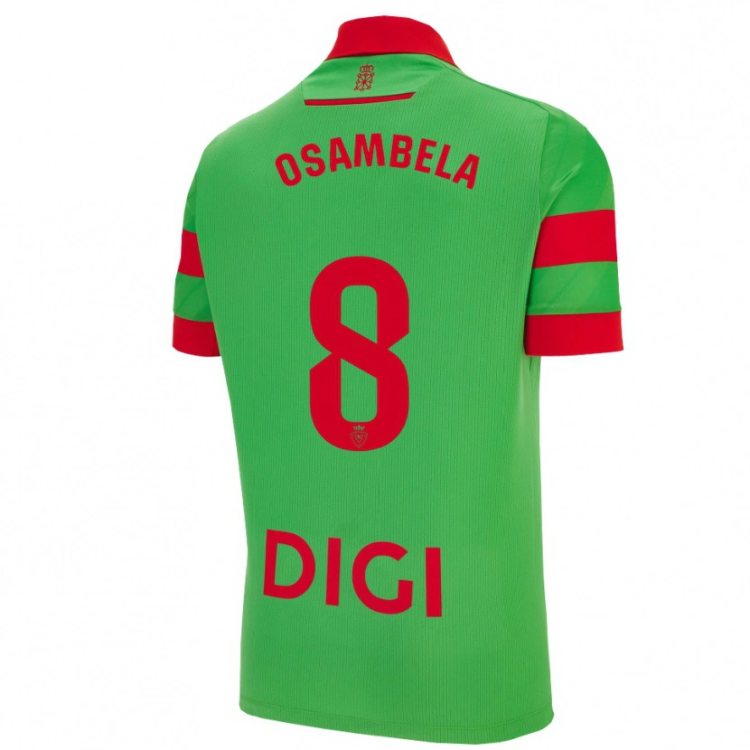 Danxen Mulher Camisola Asier Osambela #8 Verde Vermelho Alternativa 2025/26 Camisa