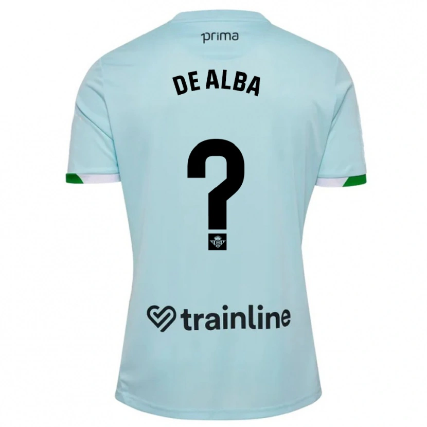 Danxen Mulher Camisola Luismi De Alba #0 Azul Celeste Verde Alternativa 2025/26 Camisa