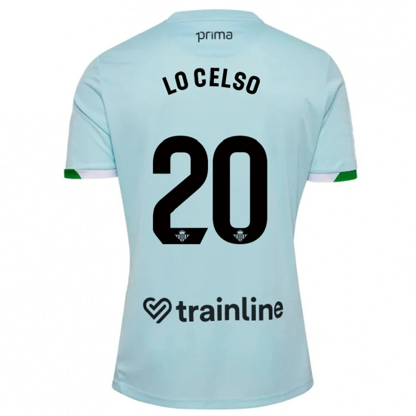 Danxen Mulher Camisola Giovani Lo Celso #20 Azul Celeste Verde Alternativa 2025/26 Camisa