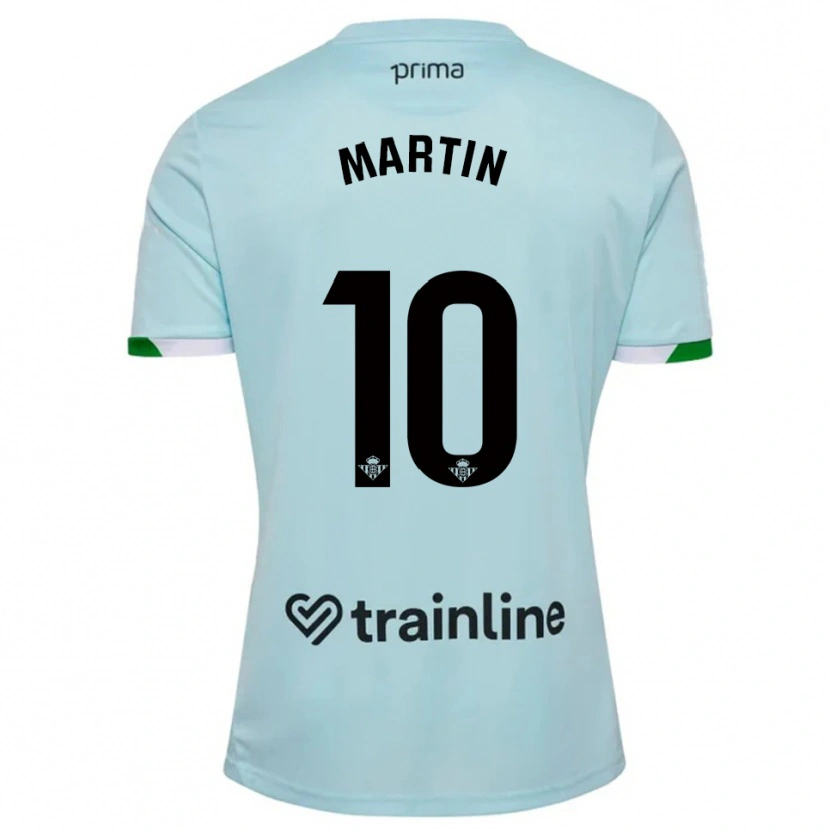 Danxen Mulher Camisola Adrián Martín #10 Azul Celeste Verde Alternativa 2025/26 Camisa