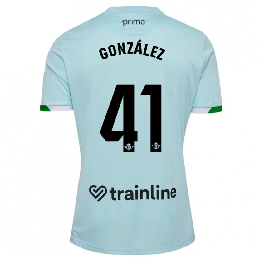Danxen Mulher Camisola Manu González #41 Azul Celeste Verde Alternativa 2025/26 Camisa