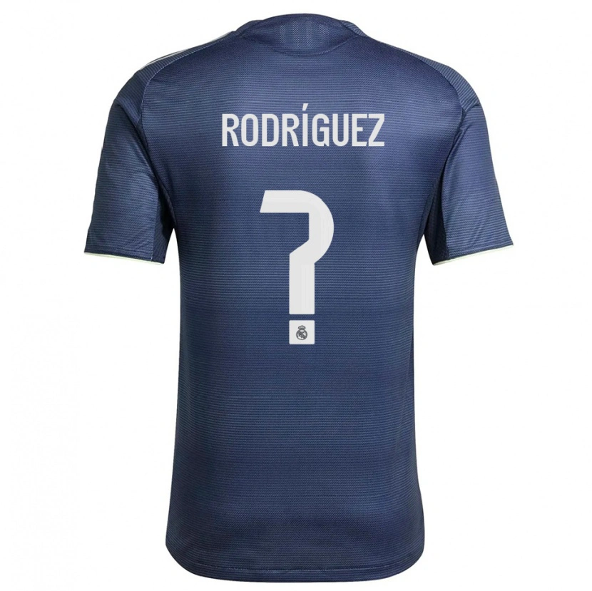 Danxen Mulher Camisola Álvaro Rodríguez #0 Azul Marinho Prata Alternativa 2025/26 Camisa