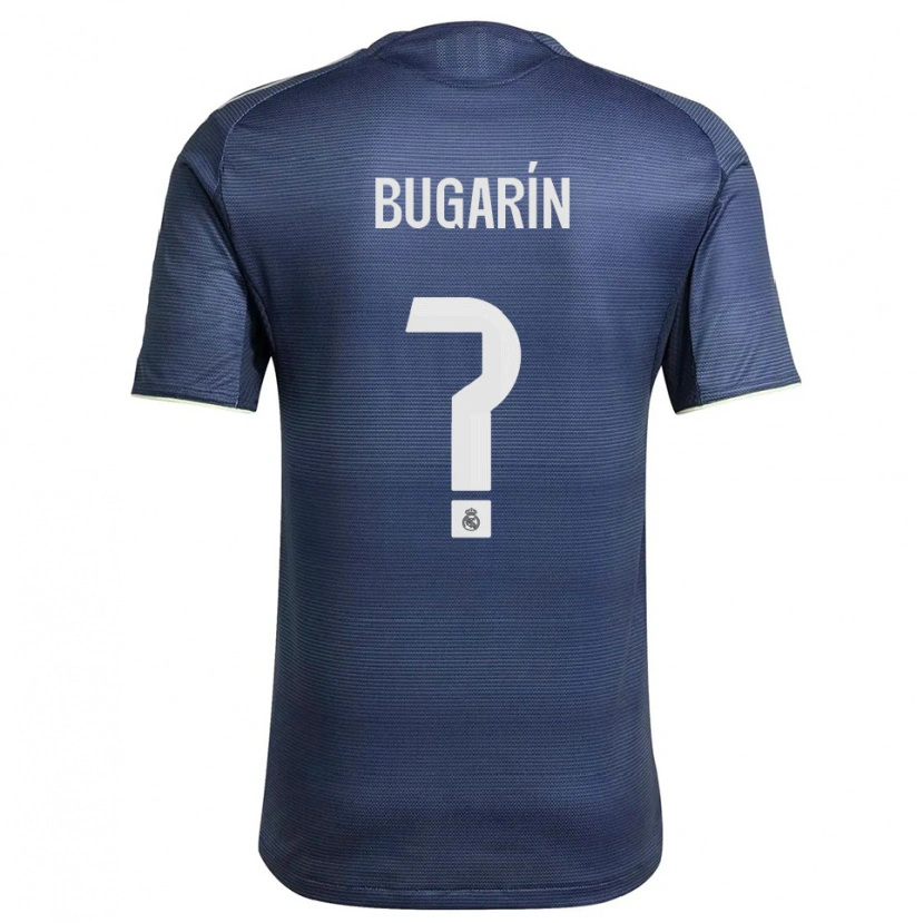 Danxen Mulher Camisola Bryan Bugarín #0 Azul Marinho Prata Alternativa 2025/26 Camisa