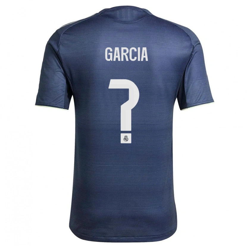 Danxen Mulher Camisola Christian Garcia #0 Azul Marinho Prata Alternativa 2025/26 Camisa