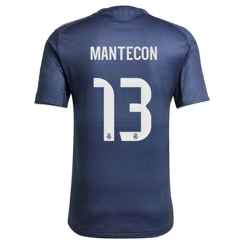 Danxen Mulher Camisola Hugo Mantecón #13 Azul Marinho Prata Alternativa 2025/26 Camisa