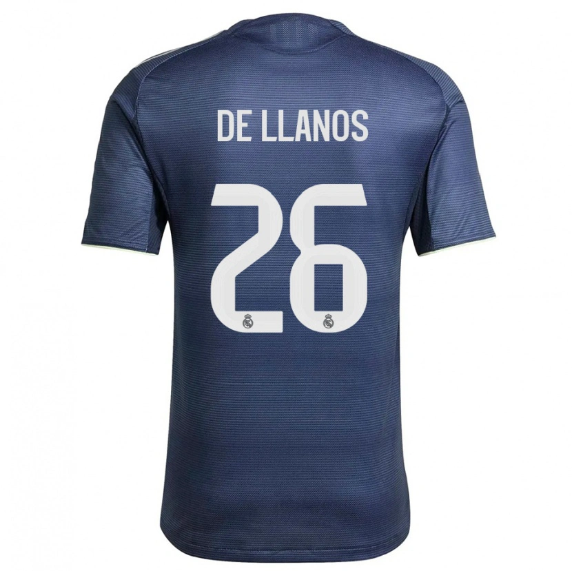 Danxen Mulher Camisola Hugo De Llanos #26 Azul Marinho Prata Alternativa 2025/26 Camisa
