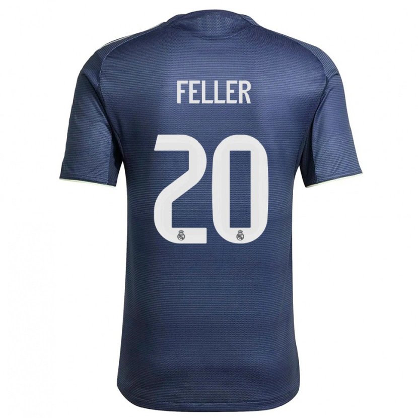Danxen Mulher Camisola Naomie Feller #20 Azul Marinho Prata Alternativa 2025/26 Camisa