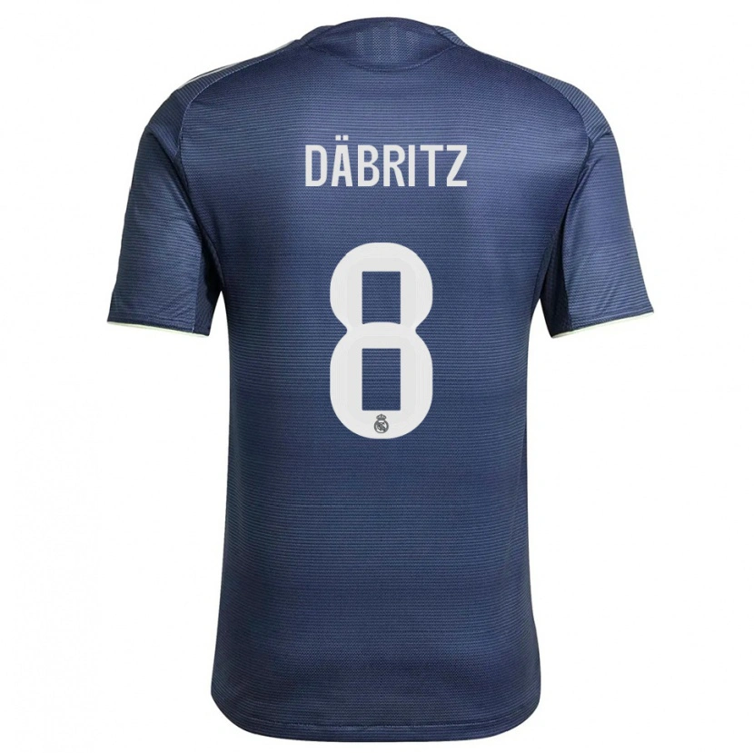 Danxen Mulher Camisola Sara Däbritz #8 Azul Marinho Prata Alternativa 2025/26 Camisa