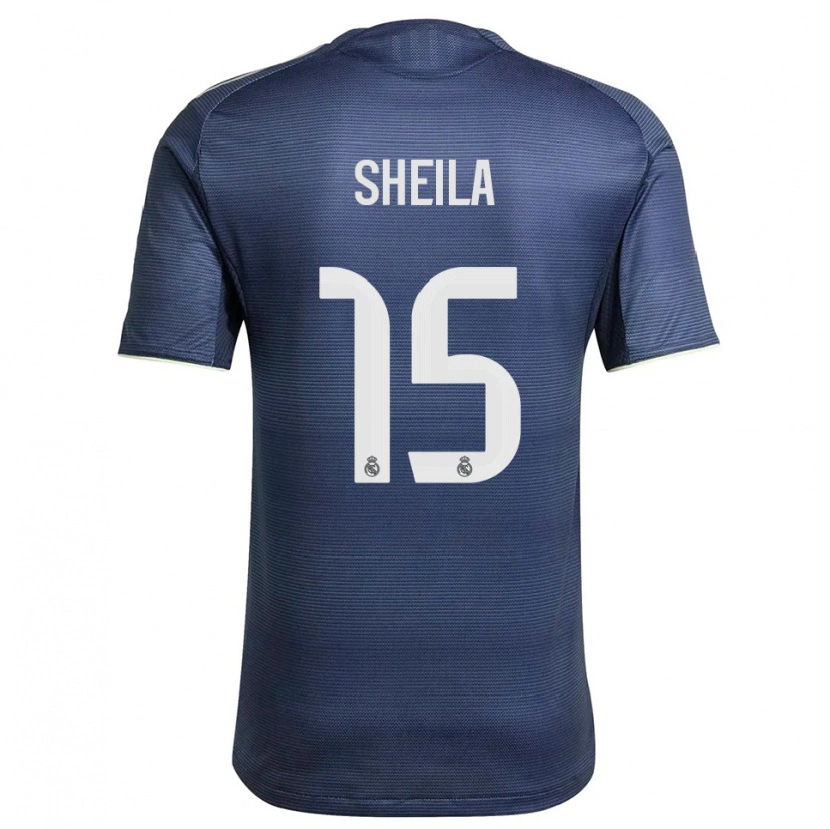 Danxen Mulher Camisola Sheila García #15 Azul Marinho Prata Alternativa 2025/26 Camisa