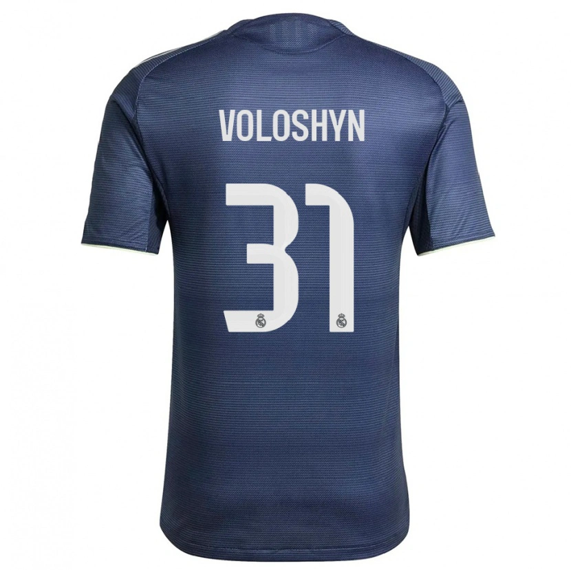 Danxen Mulher Camisola Ilya Voloshyn #31 Azul Marinho Prata Alternativa 2025/26 Camisa