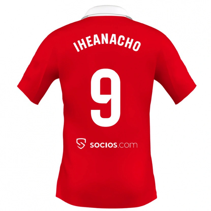 Danxen Mulher Camisola Kelechi Iheanacho #9 Vermelho Branco Cinza Alternativa 2025/26 Camisa