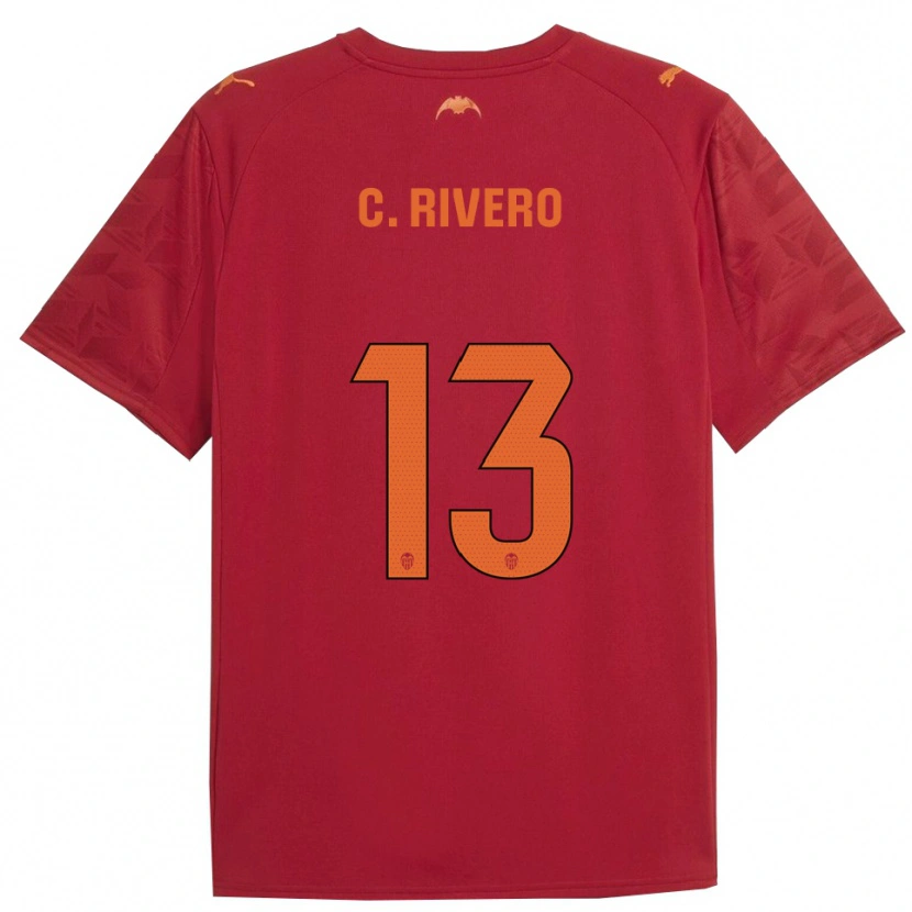 Danxen Mulher Camisola Cristian Rivero #13 Vermelho Laranja Alternativa 2025/26 Camisa