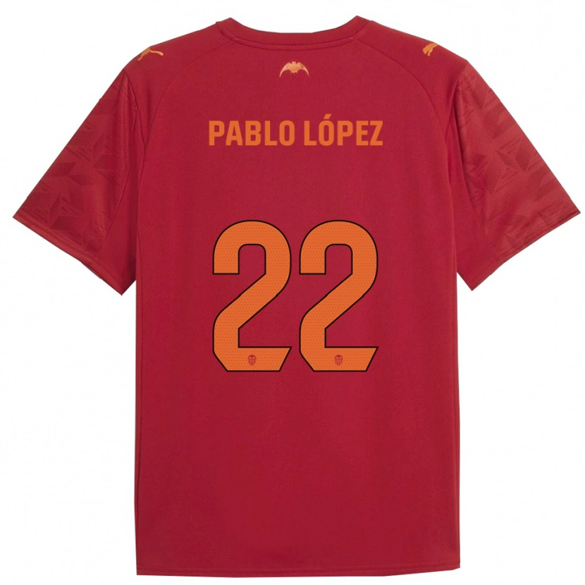 Danxen Mulher Camisola Pablo López #22 Vermelho Laranja Alternativa 2025/26 Camisa