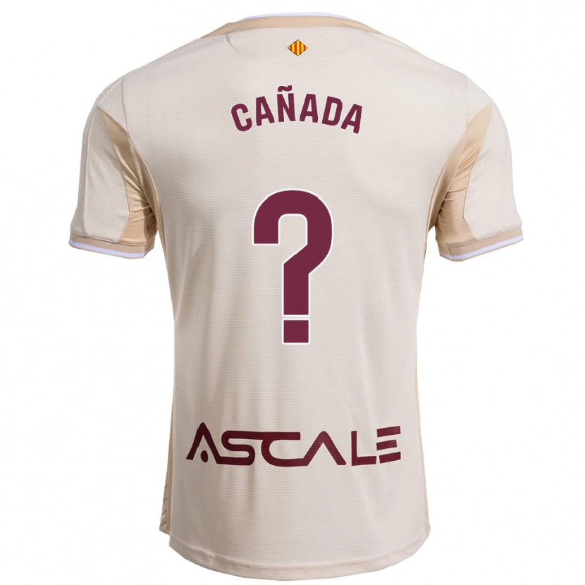 Danxen Mulher Camisola Raúl Cañada #0 Branco Sujo Borgonha Alternativa 2025/26 Camisa