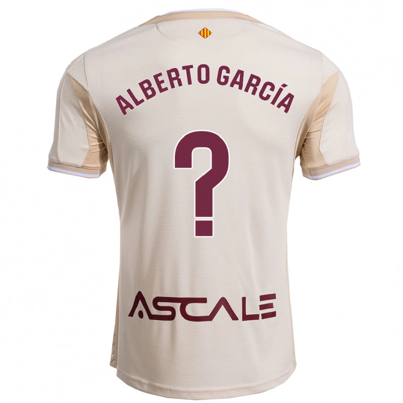 Danxen Mulher Camisola Alberto García #0 Branco Sujo Borgonha Alternativa 2025/26 Camisa