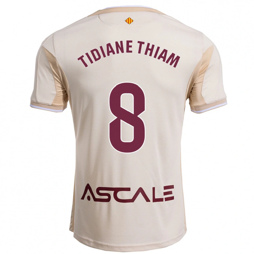 Danxen Mulher Camisola Cheikh Tidiane Thiam #8 Branco Sujo Borgonha Alternativa 2025/26 Camisa