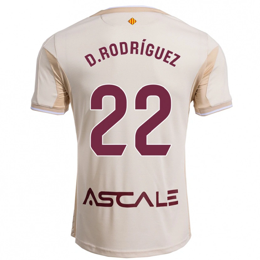 Danxen Mulher Camisola Daniel Rodríguez #22 Branco Sujo Borgonha Alternativa 2025/26 Camisa