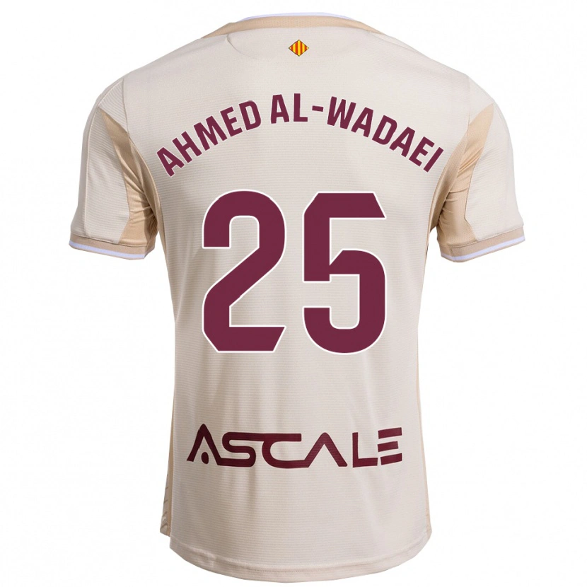 Danxen Mulher Camisola Sayed Ahmed Al-Wadaei #25 Branco Sujo Borgonha Alternativa 2025/26 Camisa