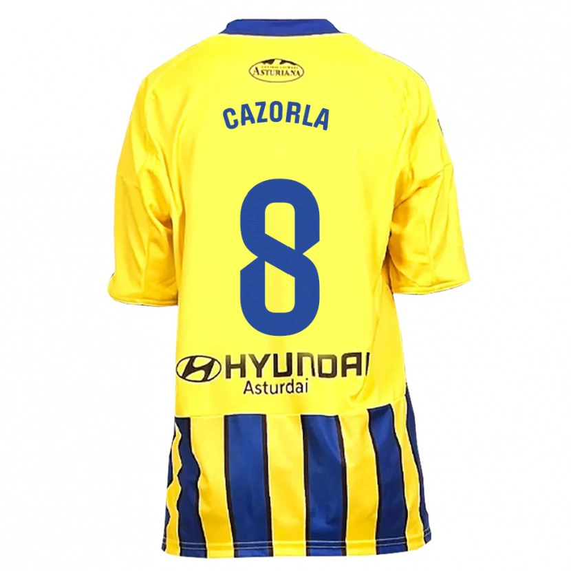 Danxen Mulher Camisola Santi Cazorla #8 Amarelo Azul Alternativa 2025/26 Camisa