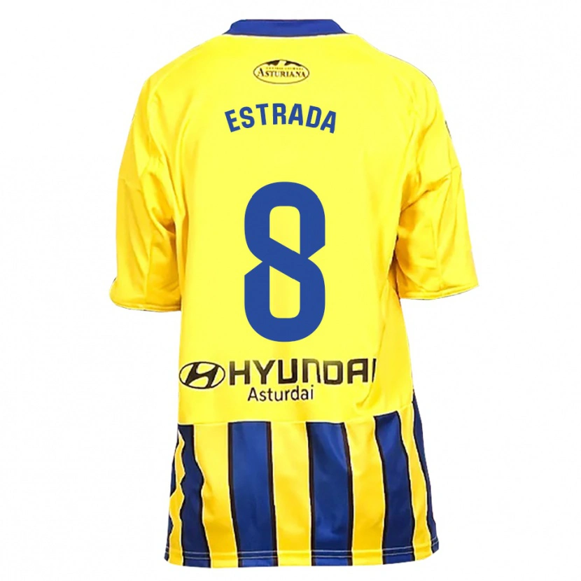 Danxen Mulher Camisola Nacho Estrada #8 Amarelo Azul Alternativa 2025/26 Camisa