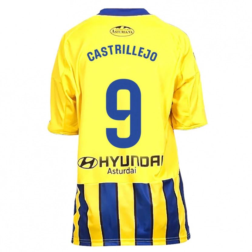 Danxen Mulher Camisola Guillermo Castrillejo #9 Amarelo Azul Alternativa 2025/26 Camisa