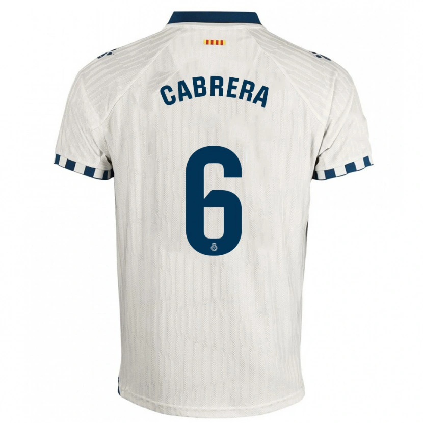 Danxen Mulher Camisola Leandro Cabrera #6 Branco Azul Alternativa 2025/26 Camisa