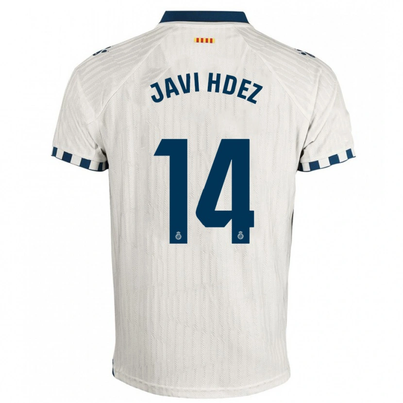 Danxen Mulher Camisola Javi Hernández #14 Branco Azul Alternativa 2025/26 Camisa