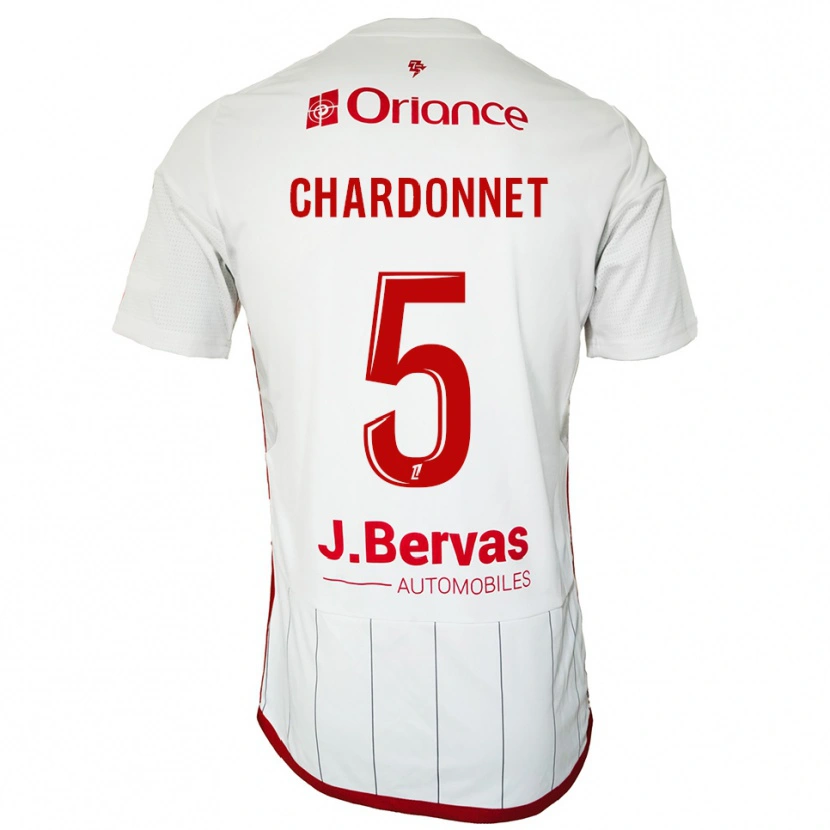 Danxen Mulher Camisola Brendan Chardonnet #5 Branco Vermelho Alternativa 2025/26 Camisa