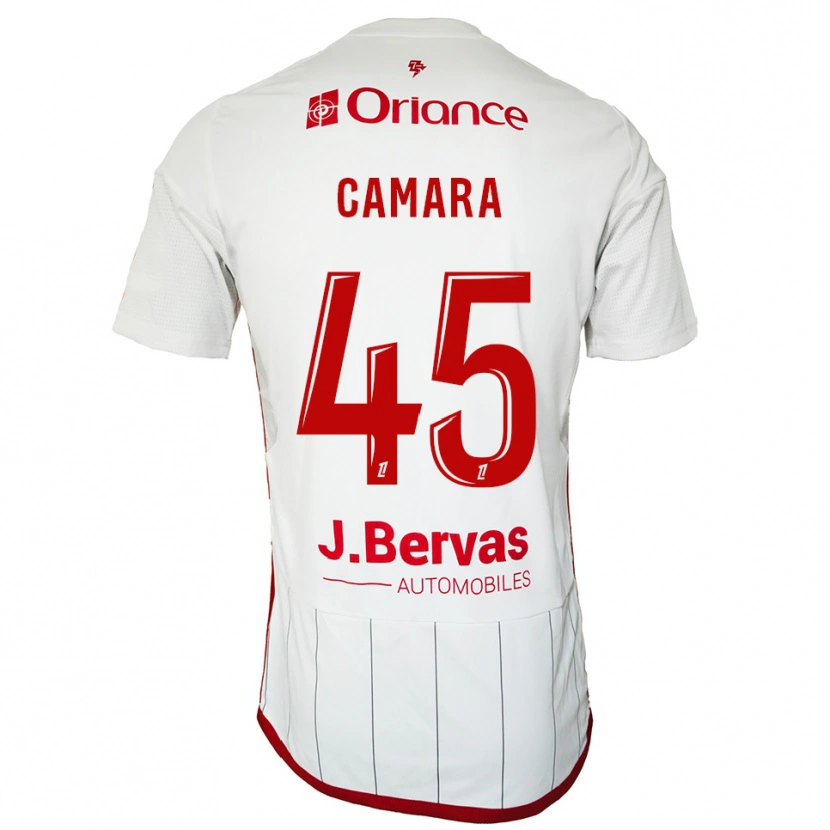 Danxen Mulher Camisola Mahdi Camara #45 Branco Vermelho Alternativa 2025/26 Camisa