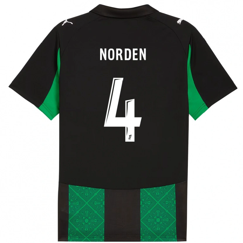 Danxen Mulher Camisola Doreen Norden #4 Preto Verde Alternativa 2025/26 Camisa