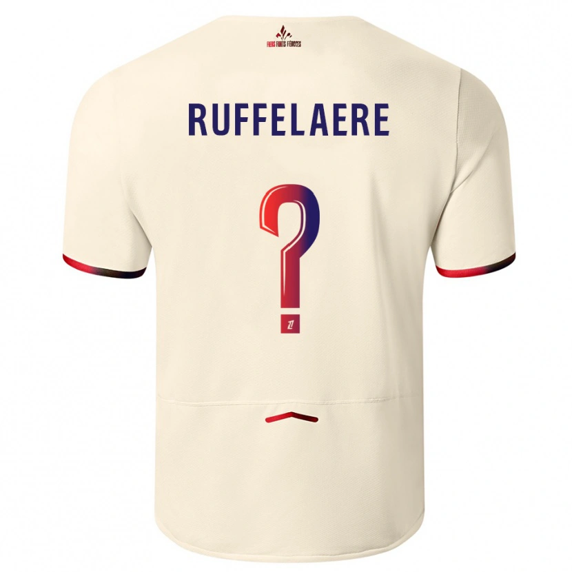 Danxen Mulher Camisola Perrine Ruffelaere #0 Branco Sujo Vermelho Alternativa 2025/26 Camisa