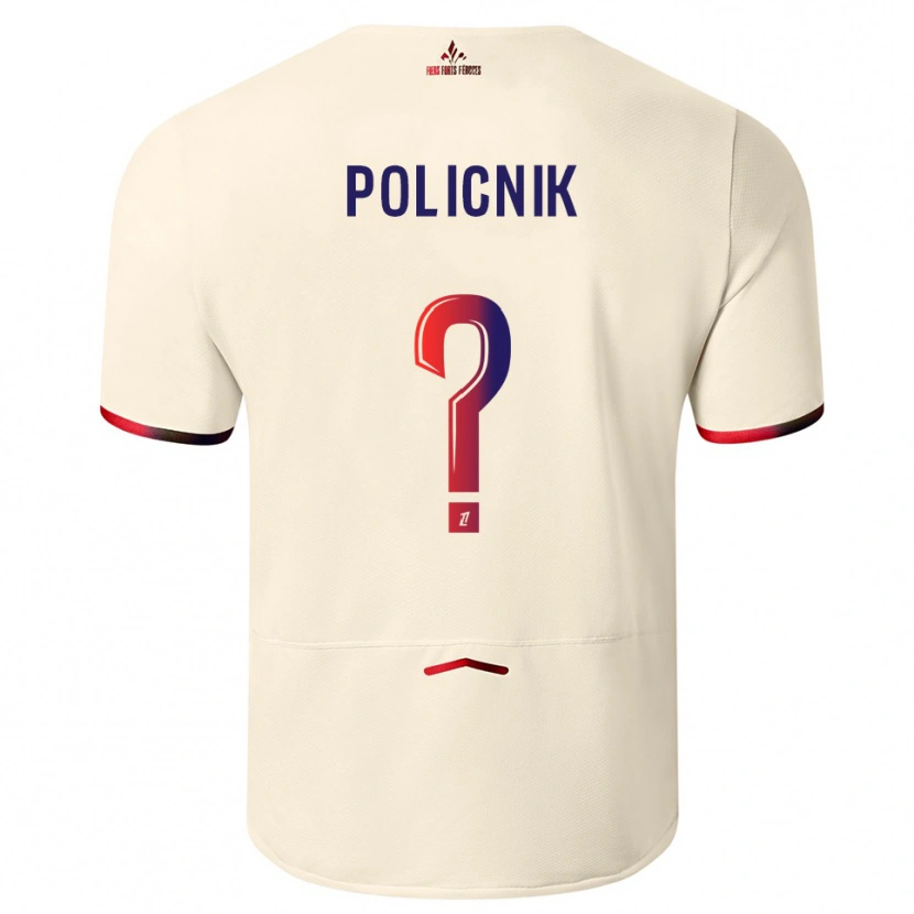 Danxen Mulher Camisola Valéryane Policnik #0 Branco Sujo Vermelho Alternativa 2025/26 Camisa
